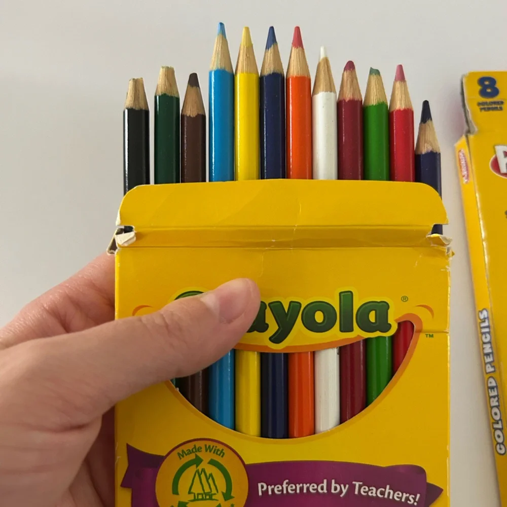 🦋 5/$25 - School Supplies: Color Pencils, Sticky Notes, Index Cards, Pink Eraser